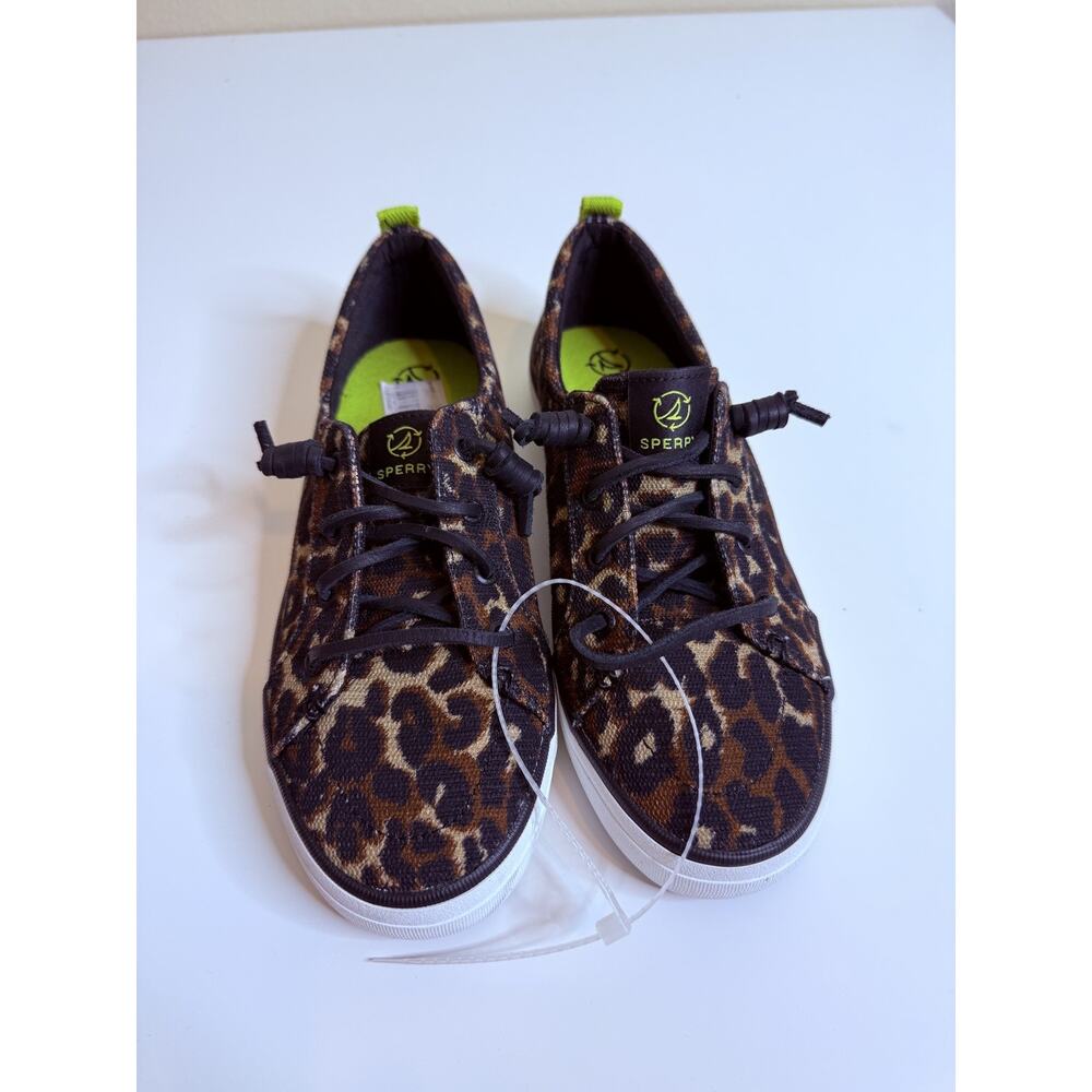 Sperry Crest Vibe, Animal Print, Black/Brown, Women’s Size 6.5